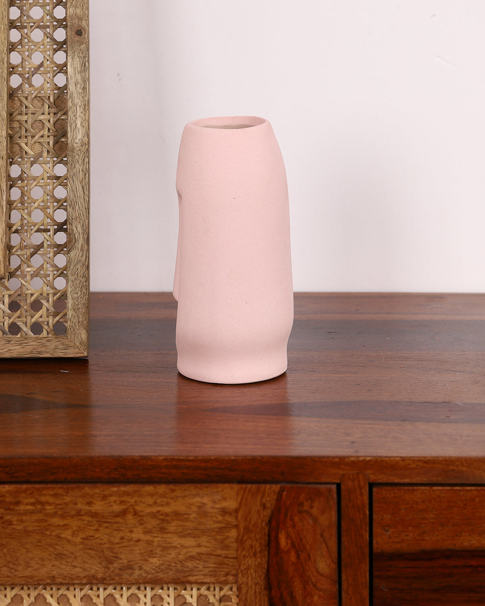 Studio Pottery Ceramic Face Vase - 6 inch